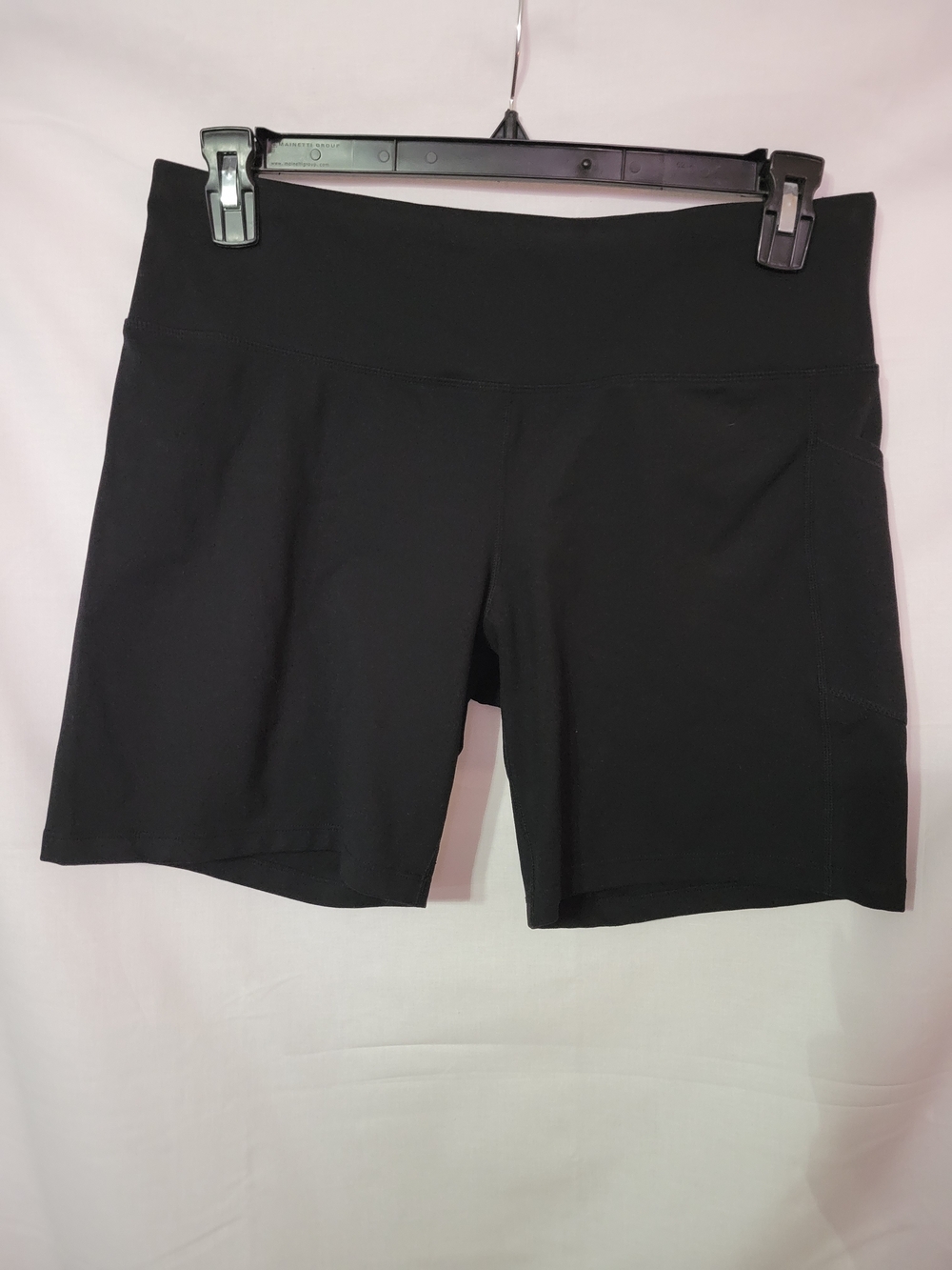 DKNY Black High-Rise Bike Shorts with Side Pocket